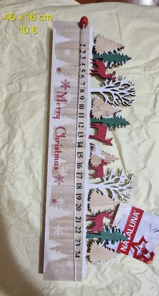 Calendario Avvento Natale Legno Renne Alberi