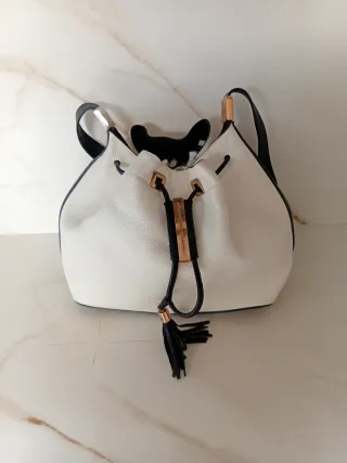 Bolso Hannibal Laguna Piel Vacuno Beige y Negro