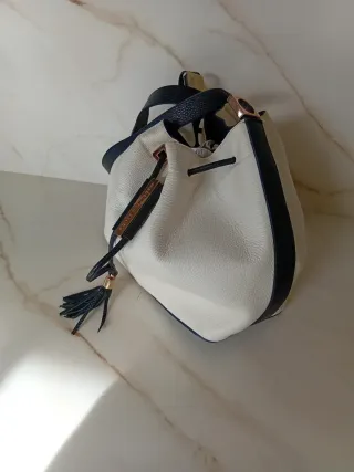 Bolso Hannibal Laguna Piel Vacuno Beige y Negro