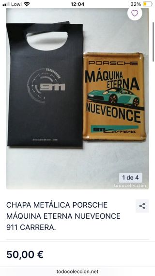 Cartel Chapa Porsche 911 Carrera Máquina Eterna
