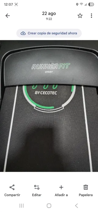 Cinta de correr ,aún con el plástico de embalaje