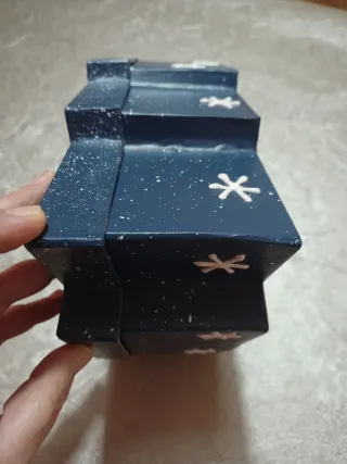 Caja Regalo Navidad Árbol Dorado y Verde