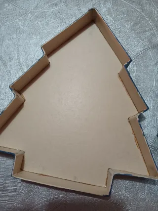 Caja Regalo Navidad Árbol Dorado y Verde