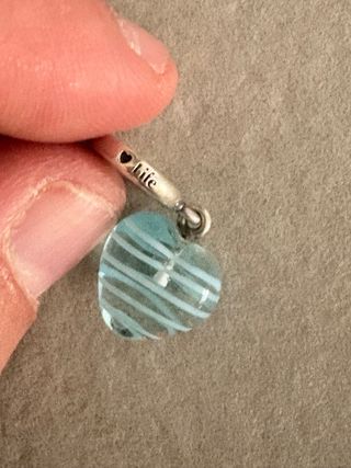 Colgante Corazón Azul Rayas Pandora