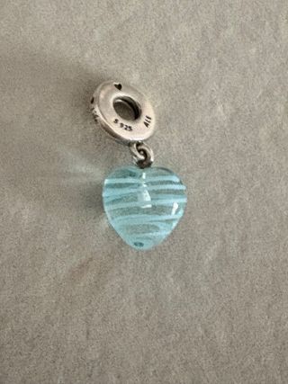 Colgante Corazón Azul Rayas Pandora