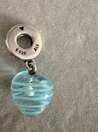 Colgante Corazón Azul Rayas Pandora