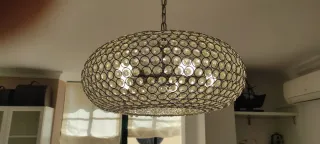 Lámpara de techo colgante cristal y metal