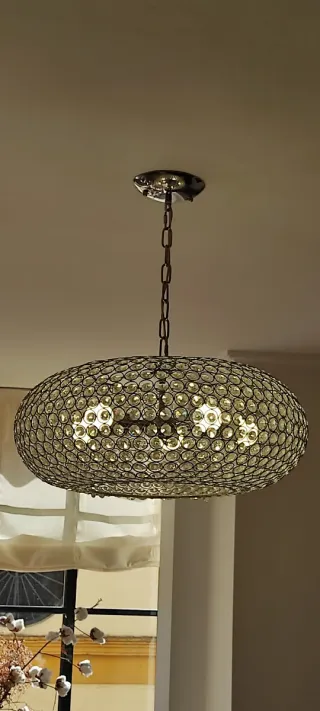 Lámpara de techo colgante cristal y metal