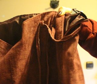 Falda de piel F & Co T40 Burdeos