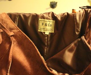 Falda de piel F & Co T40 Burdeos