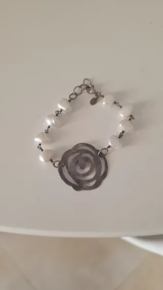 Pulsera Tous Plata y Perlas Flores