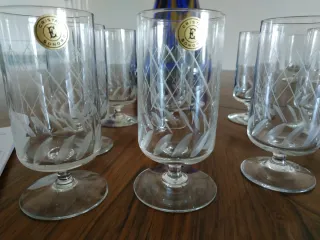 50 Copas Cristal Vintage Grabadas