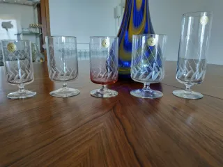 50 Copas Cristal Vintage Grabadas