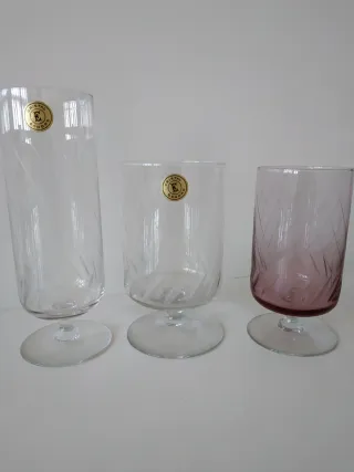 50 Copas Cristal Vintage Grabadas