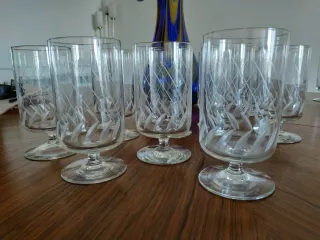 50 Copas Cristal Vintage Grabadas