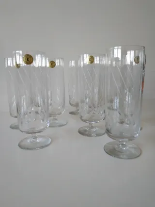 50 Copas Cristal Vintage Grabadas