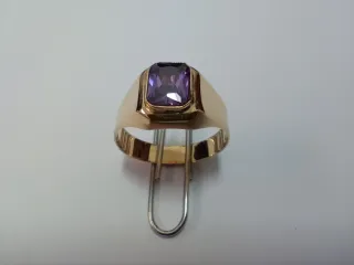 Anillo Oro 18k Amatista T14