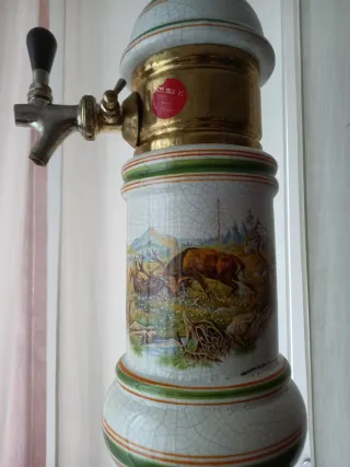 2 Colonne Ceramica Birra Caccia Cervi