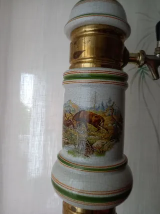 2 Colonne Ceramica Birra Caccia Cervi