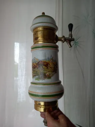 2 Colonne Ceramica Birra Caccia Cervi