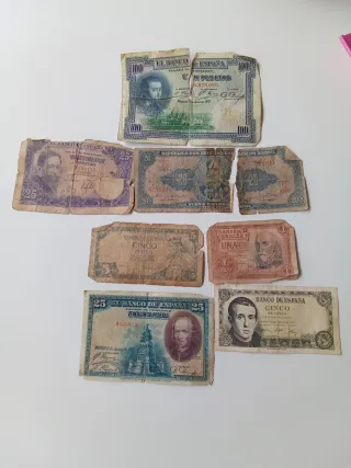 Lote Billetes Antiguos Pesetas y Reales
