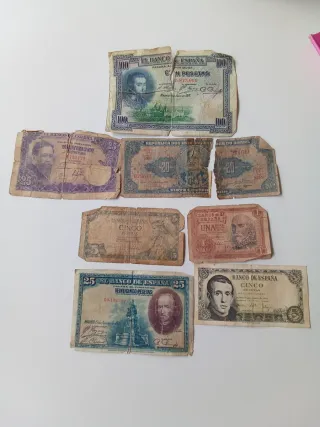 Lote Billetes Antiguos Pesetas y Reales