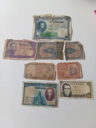Lote Billetes Antiguos Pesetas y Reales