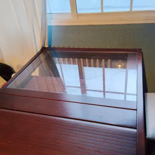 Mesa Comedor Madera y Cristal