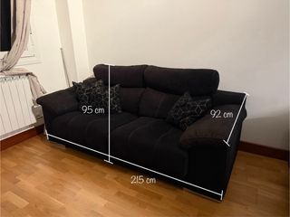 Conjunto Sofá - 2 Piezas. Color Negro