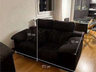 Conjunto Sofá - 2 Piezas. Color Negro