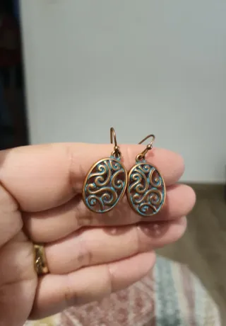 Pendientes Étnicos Hippie Marrón Turquesa