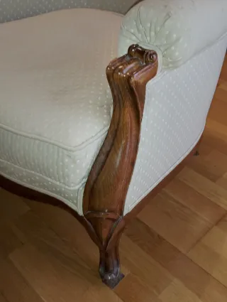 Coppia di Poltrone in Legno di Caoba Retro Beige