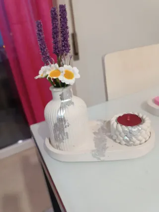 Gesso Cerâmico Perfumado Rosas Prata