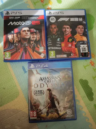Lote Juegos PS5 y PS4: MotoGP 25, F1 23, AC Odysse