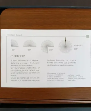 Lampada libro oobook in legno