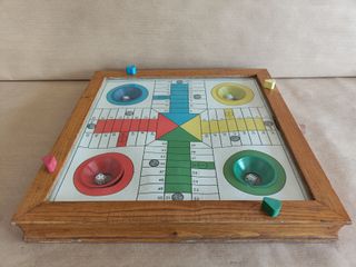 PARCHÍS VINTAGE DE MADERA MECÁNICO 70-80s