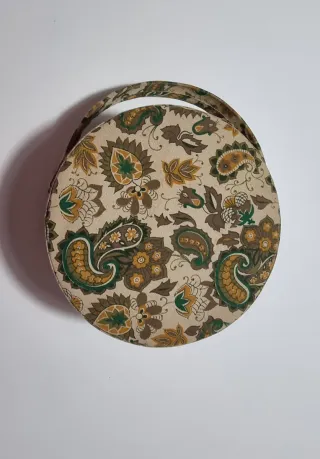 Costurero tela y madera vintage