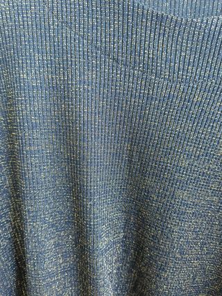 Camiseta Mango azul y dorada Talla L