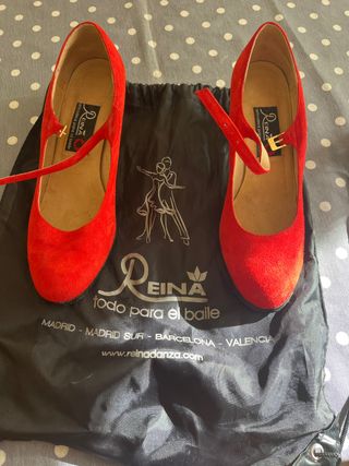 Zapatos de baile flamenco rojos Reina