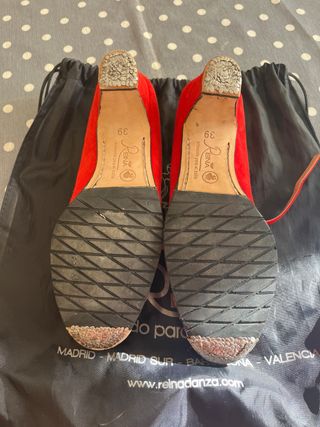 Zapatos de baile flamenco rojos Reina