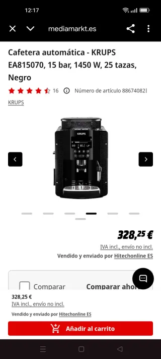 Cafetera Krups Automática