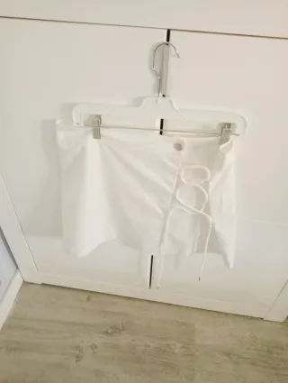 Falda corta blanca algodón Talla XL