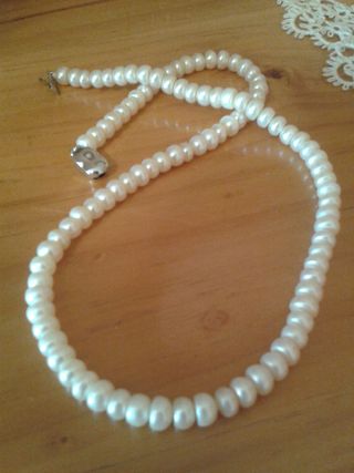 GANGA nuevo collar Perlas Aplanadas auténticas