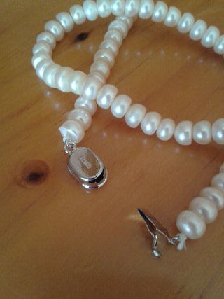 GANGA nuevo collar Perlas Aplanadas auténticas