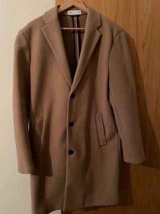 Abrigo largo beige Zara Talla L