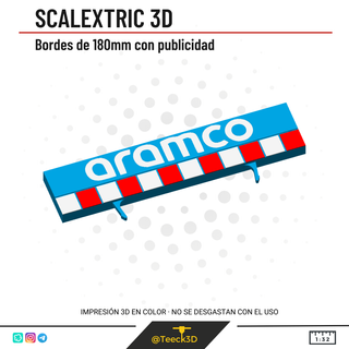 Borde Scalextric 3D Aramco Azul 180mm