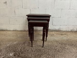 Set 3 Mesitas Auxiliares Madera Maciza