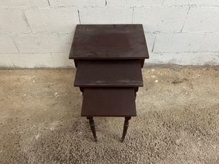 Set 3 Mesitas Auxiliares Madera Maciza