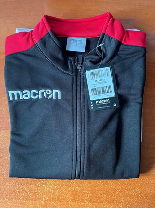 Sudadera Macron Talla S Negra y Roja