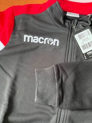 Sudadera Macron Talla S Negra y Roja